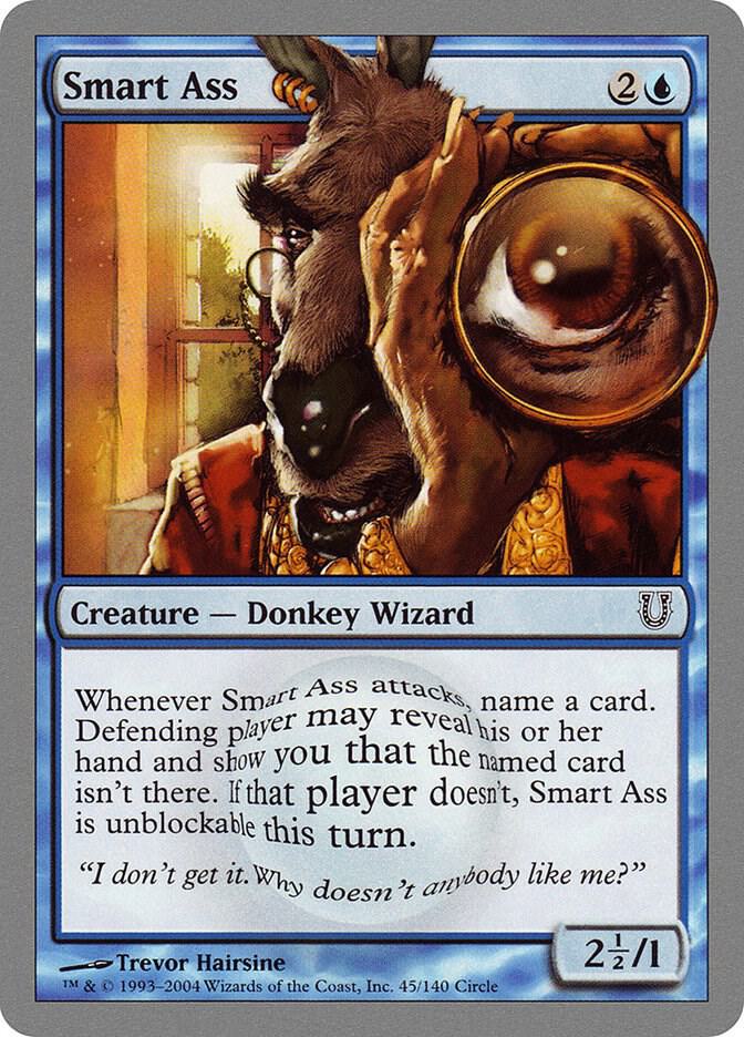 Smart Ass 45 card from Unhinged