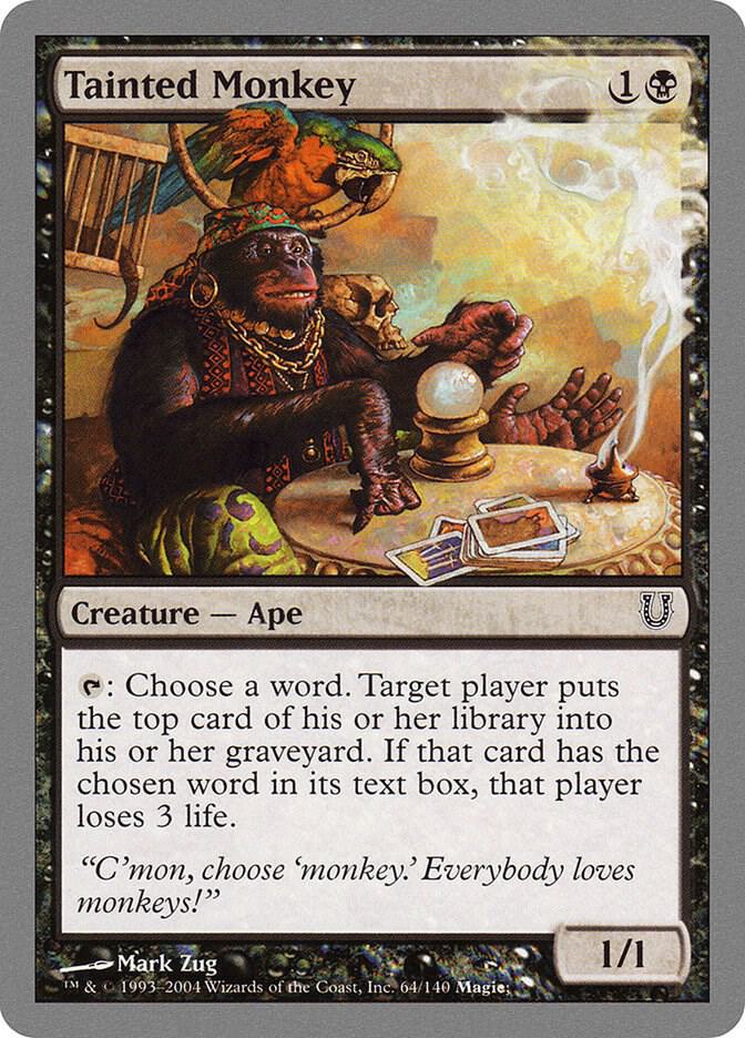 Tainted Monkey 64 card from Unhinged
