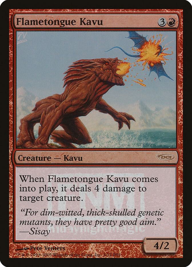 Flametongue Kavu 3 card from FNM Promos
