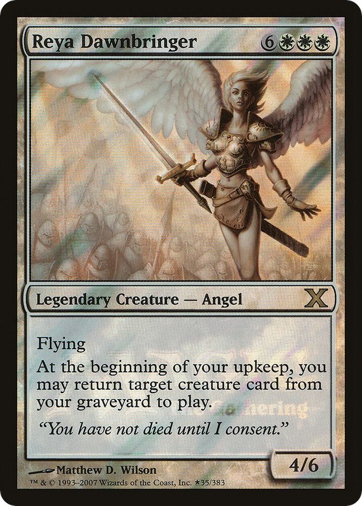 Reya Dawnbringer 35 card from Game Day & Store Championship Promos