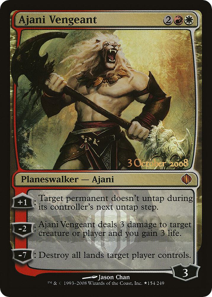 Ajani Vengeant 154 card from Launch Party & Release Event Promos