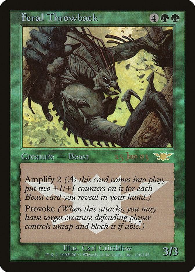 Feral Throwback 126 card from Prerelease Cards
