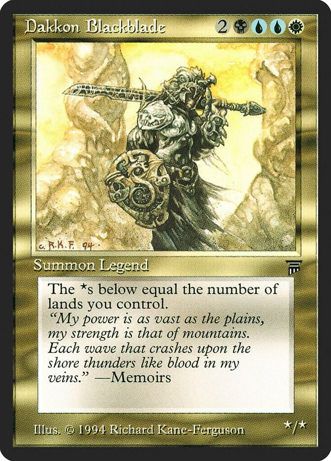 Dakkon Blackblade card from Legends