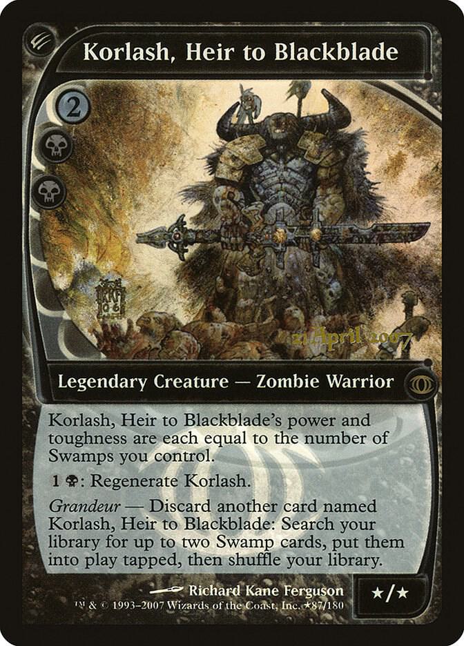 Korlash, Heir to Blackblade 87 card from Prerelease Cards