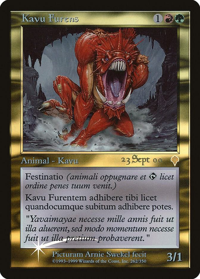 Raging Kavu (Latin) 262 card from Prerelease Cards