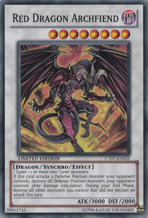 Red Dragon Archfiend CT07-EN025 card from 2010 Collectors Tins