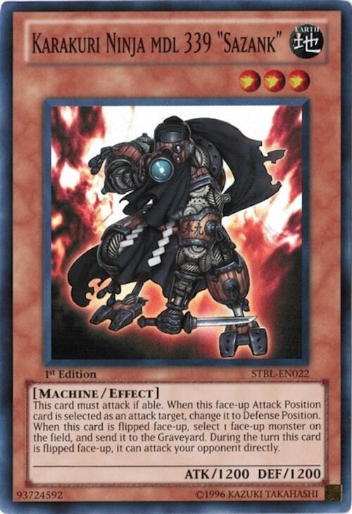 Karakuri Ninja mdl 339 "Sazank" STBL-EN022 card from Starstrike Blast