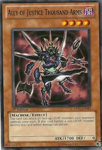 Ally of Justice Thousand Arms STBL-EN093 card from Starstrike Blast