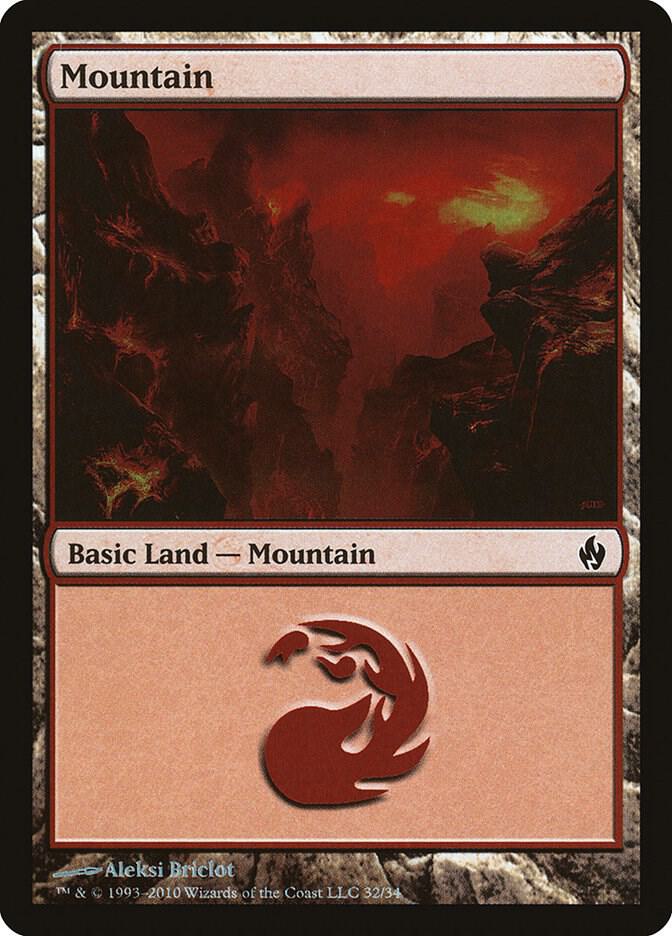 Mountain 32 card from Premium Deck Series: Fire and Lightning