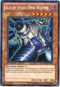 Ally of Justice Omni-Weapon HA03-EN050 card from Hidden Arsenal 3