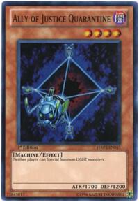 Ally of Justice Quarantine HA03-EN051 card from Hidden Arsenal 3