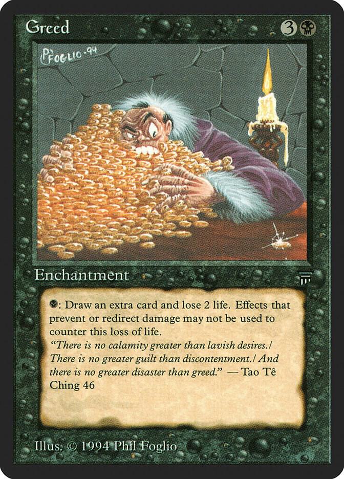 Greed card from Legends