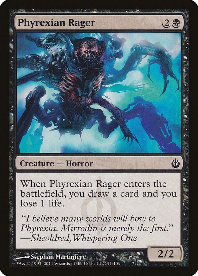 Phyrexian Rager 51 card from Mirrodin Besieged