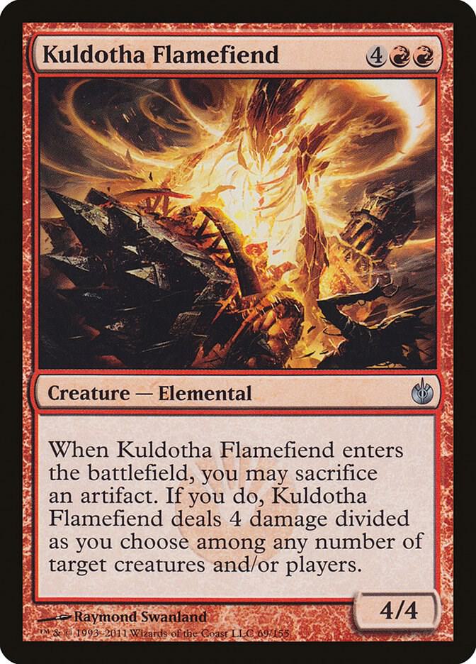 Kuldotha Flamefiend 69 card from Mirrodin Besieged