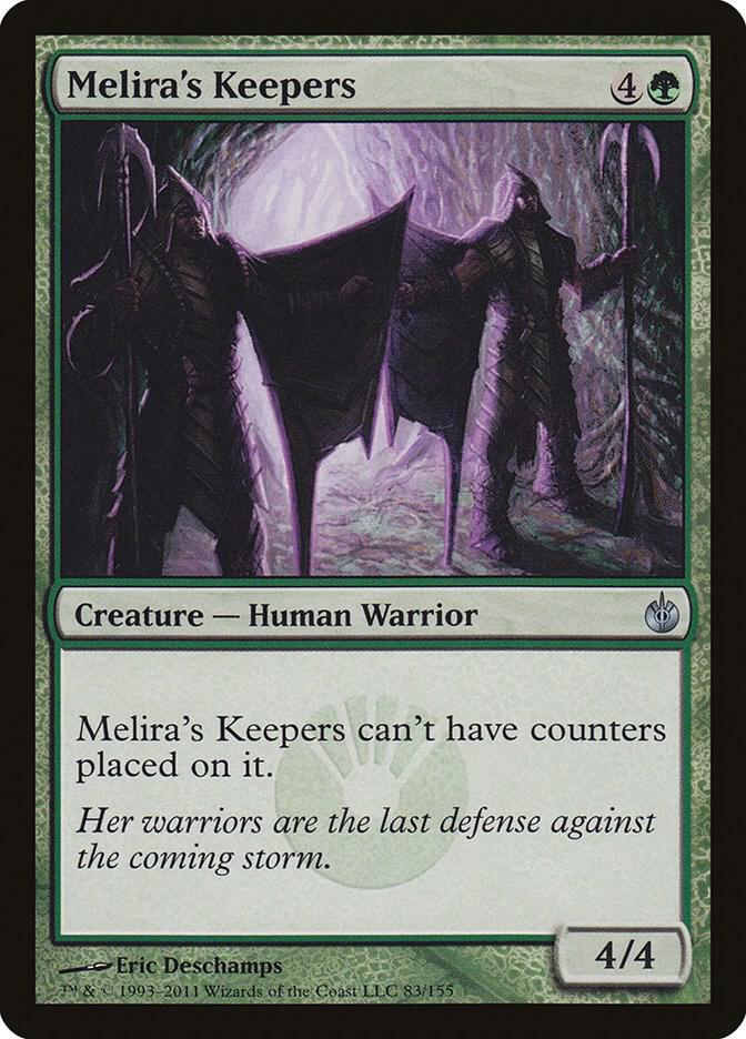 Melira's Keepers 83 card from Mirrodin Besieged