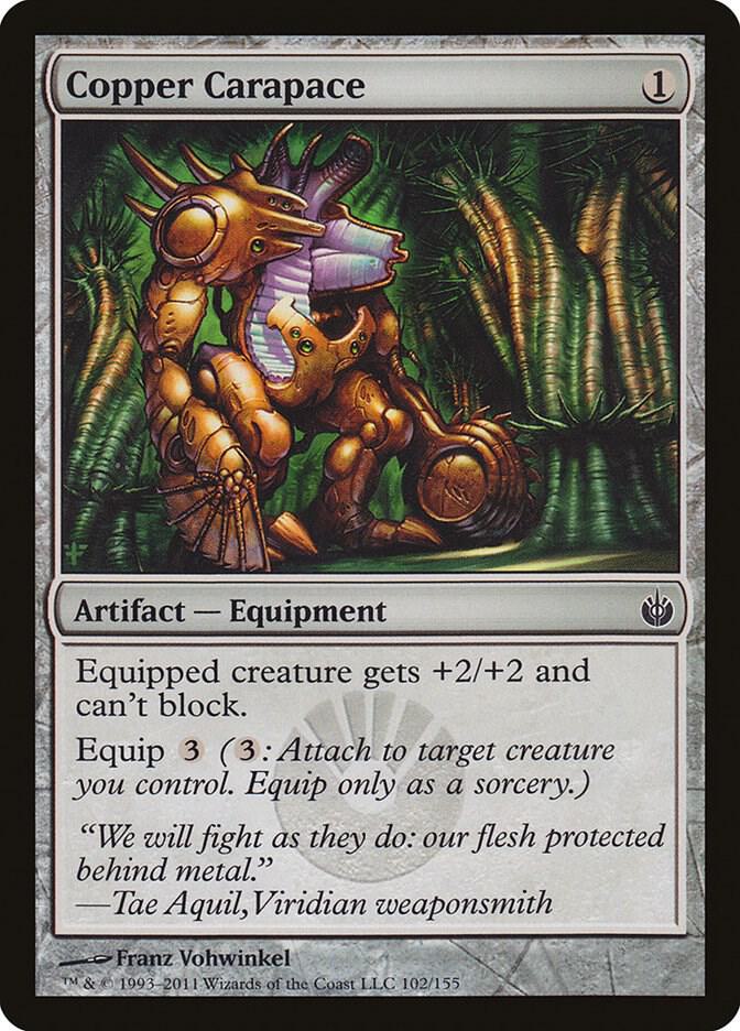 Copper Carapace 102 card from Mirrodin Besieged