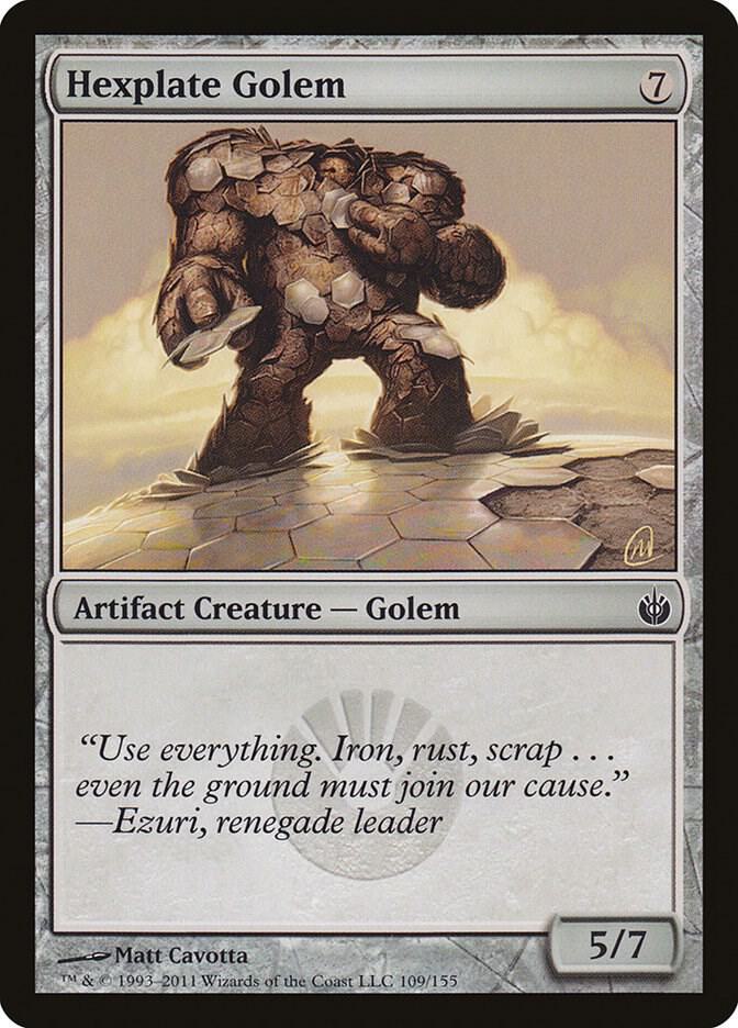 Hexplate Golem 109 card from Mirrodin Besieged