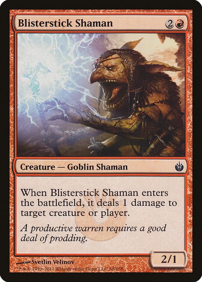 Blisterstick Shaman 58 card from Mirrodin Besieged