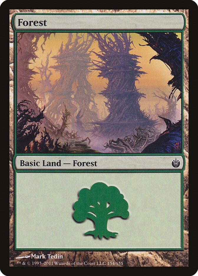 Forest 154 card from Mirrodin Besieged