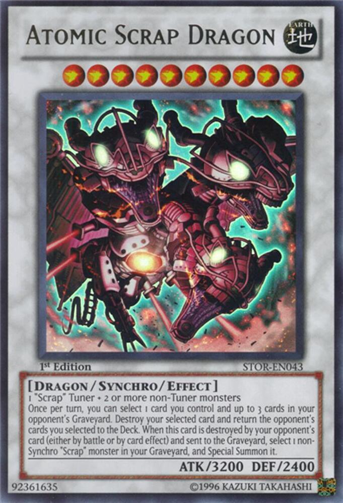 Atomic Scrap Dragon STOR-EN043 card from Storm of Ragnarok