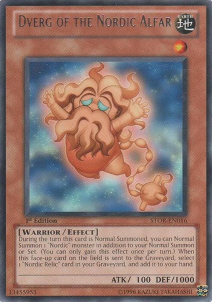 Dverg of the Nordic Alfar STOR-EN016 card from Storm of Ragnarok
