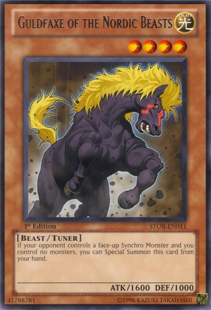 Guldfaxe of the Nordic Beasts STOR-EN011 card from Storm of Ragnarok