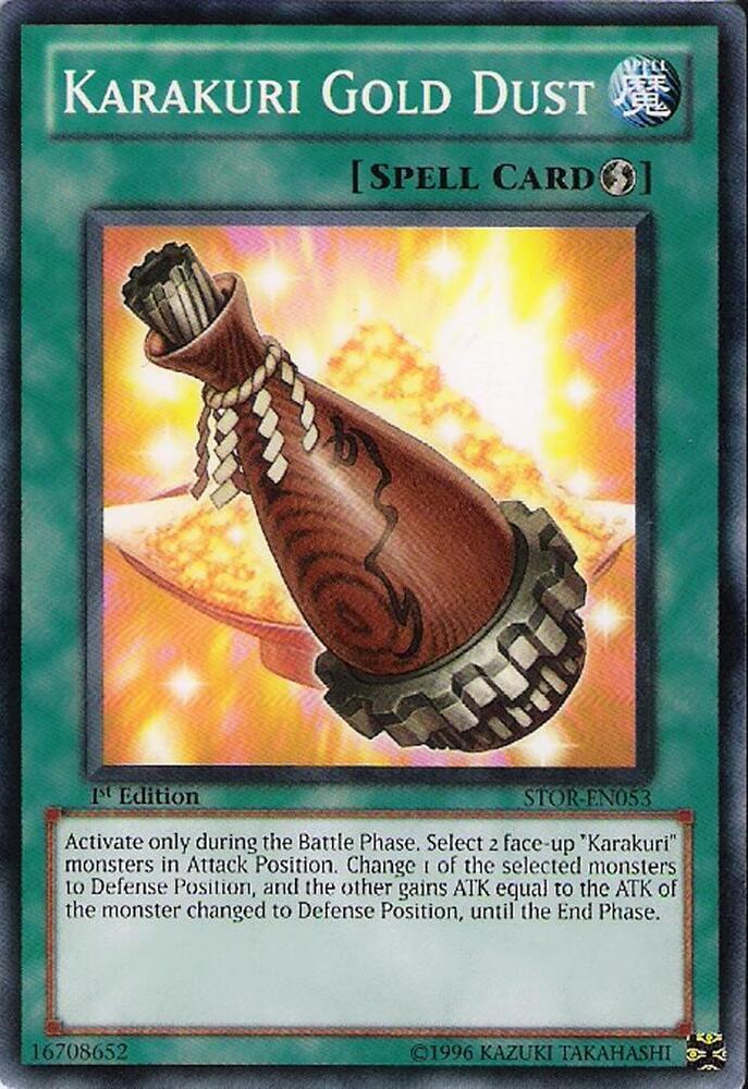 Karakuri Gold Dust STOR-EN053 card from Storm of Ragnarok