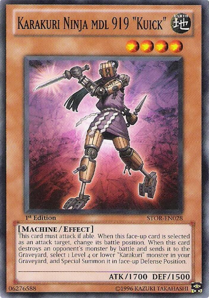 Karakuri Ninja mdl 919 "Kuick" STOR-EN028 card from Storm of Ragnarok