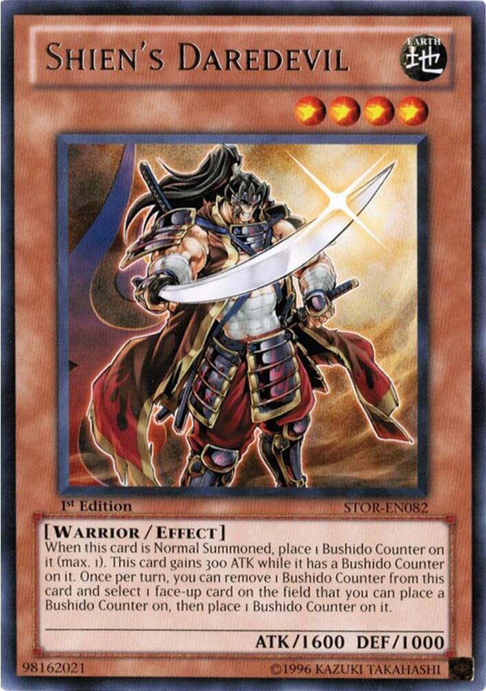 Shien's Daredevil STOR-EN082 card from Storm of Ragnarok