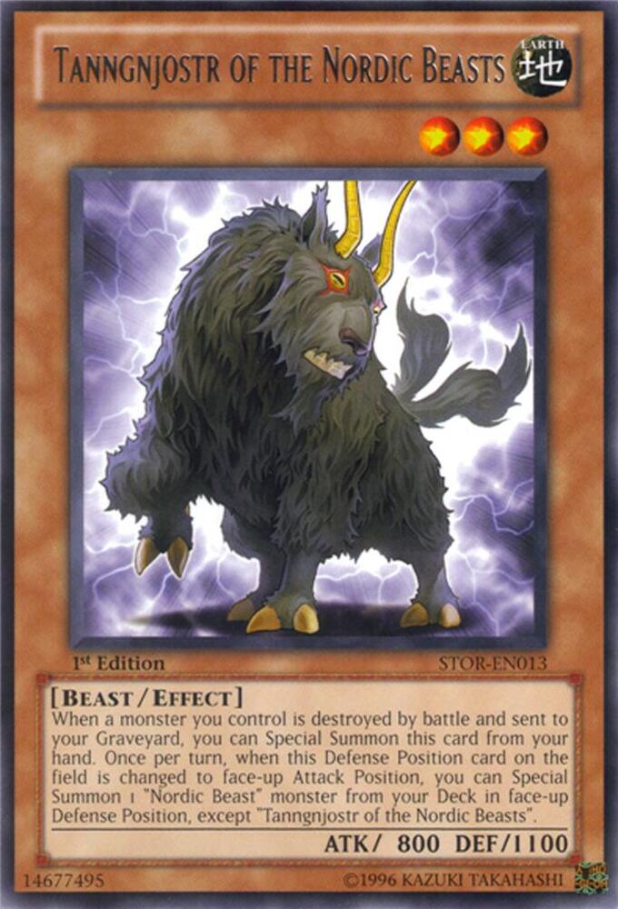 Tanngnjostr of the Nordic Beasts STOR-EN013 card from Storm of Ragnarok