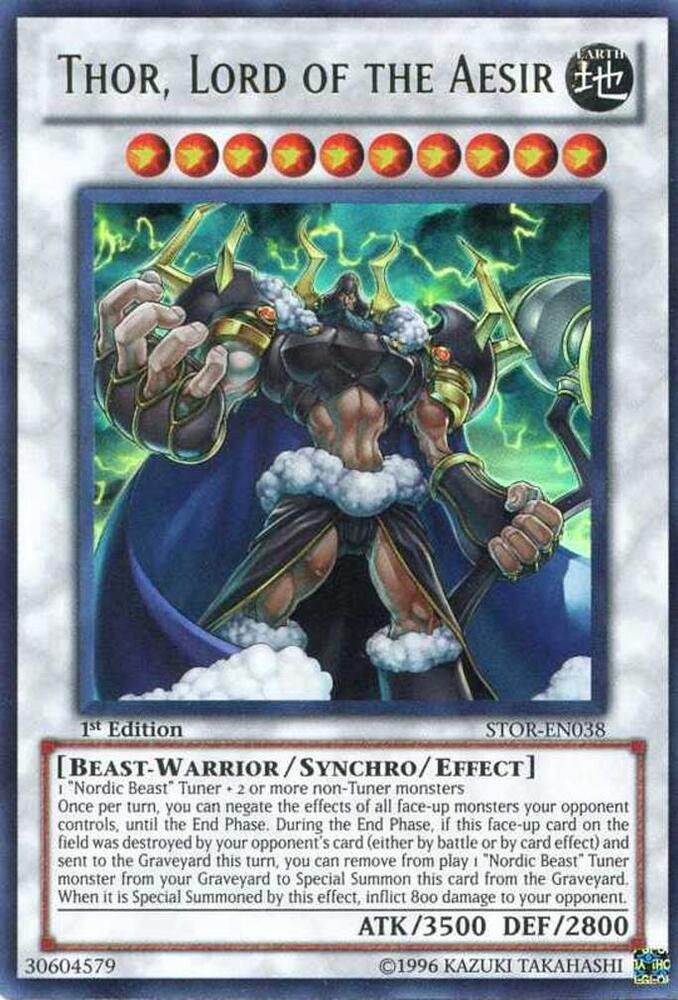 Thor, Lord of the Aesir STOR-EN038 card from Storm of Ragnarok
