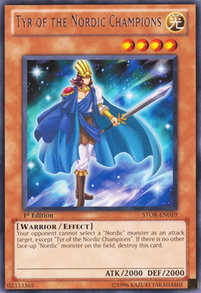 Tyr of the Nordic Champions STOR-EN019 card from Storm of Ragnarok