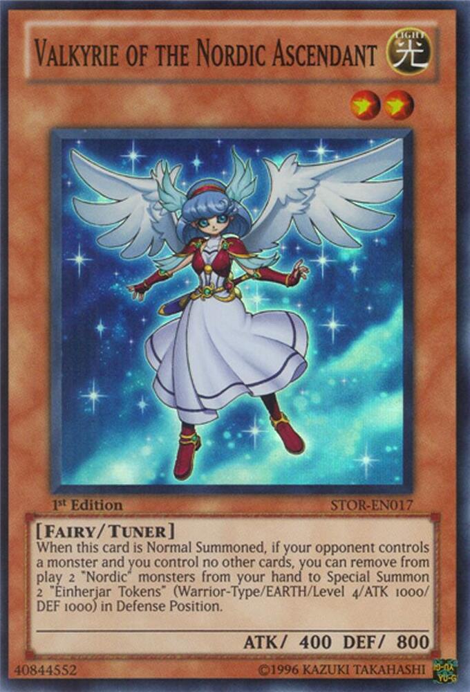 Valkyrie of the Nordic Ascendant STOR-EN017 card from Storm of Ragnarok
