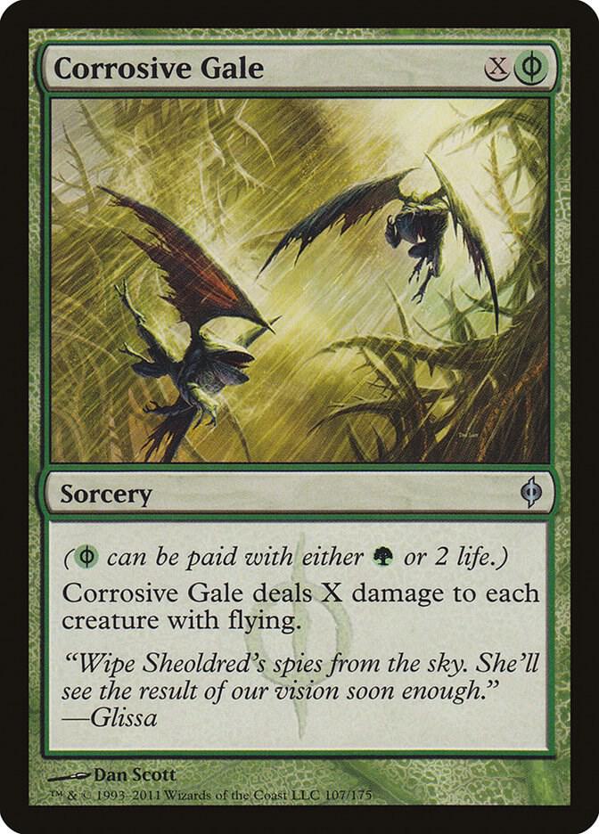 Corrosive Gale 107 card from New Phyrexia