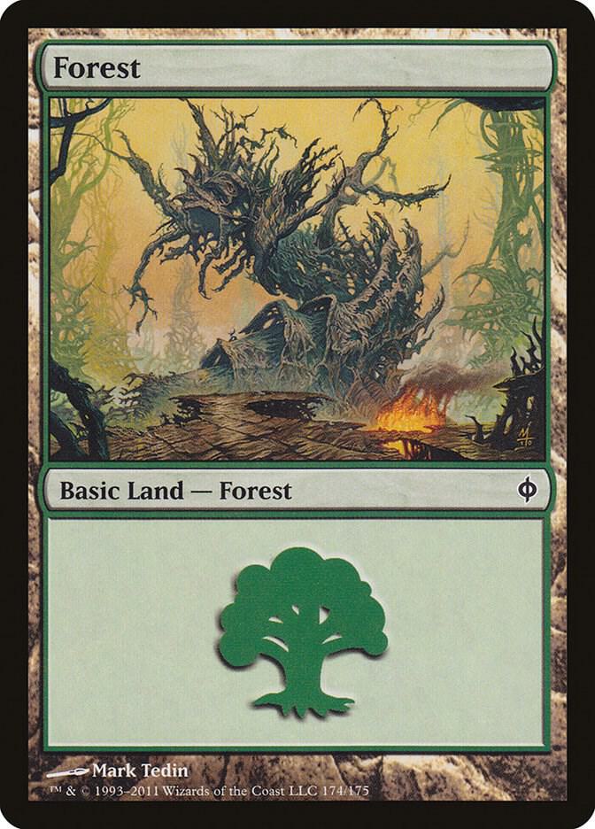 Forest 174 card from New Phyrexia