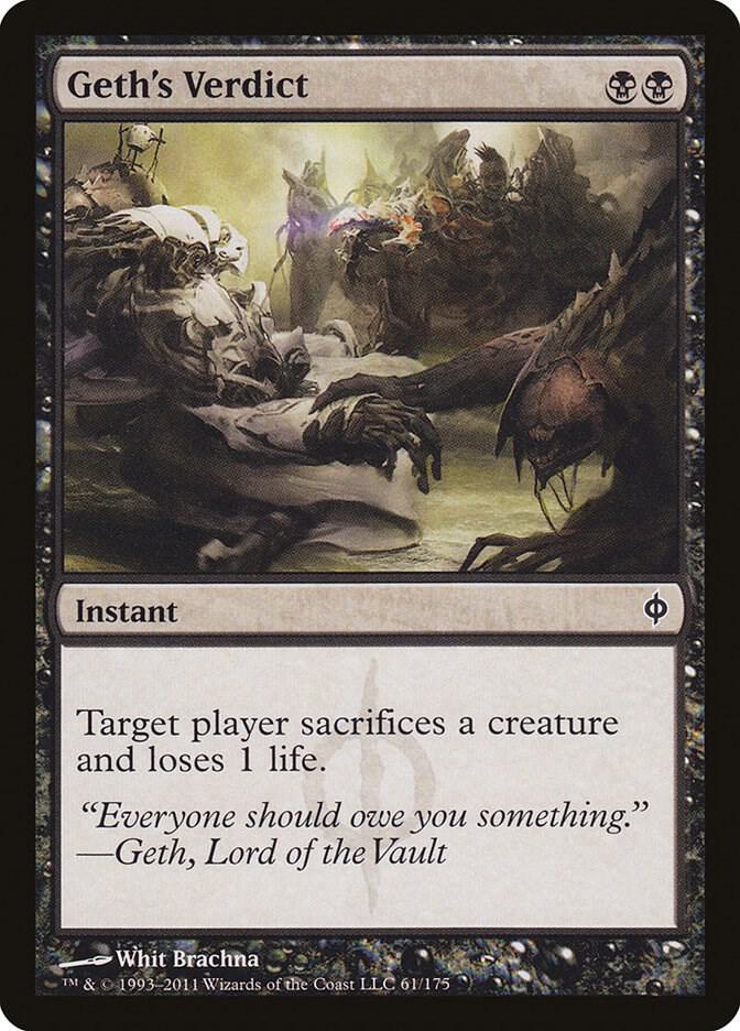 Geth's Verdict 61 card from New Phyrexia