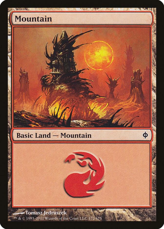 Mountain 172 card from New Phyrexia