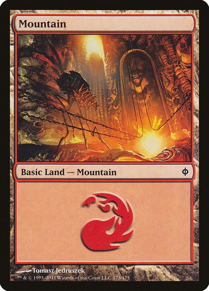 Mountain 173 card from New Phyrexia