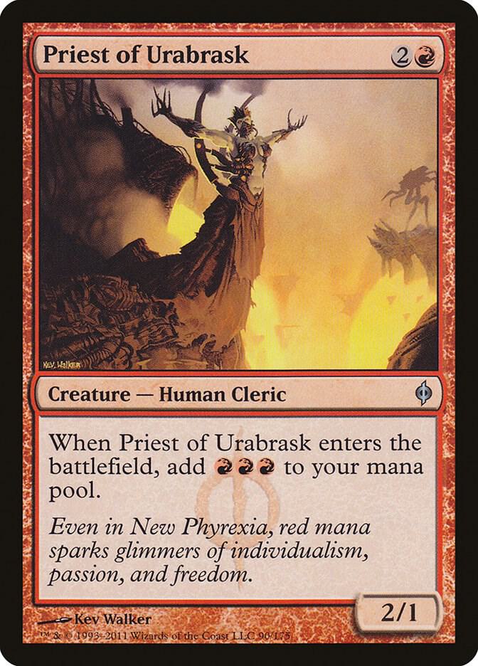 Priest of Urabrask 90 card from New Phyrexia