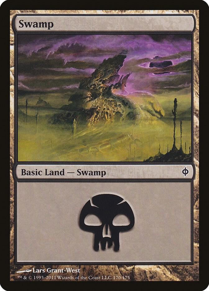 Swamp 170 card from New Phyrexia