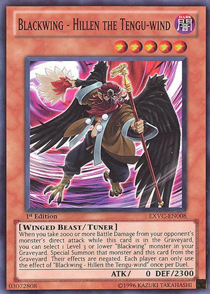 Blackwing - Hillen the Tengu-wind EXVC-EN008 card from Extreme Victory