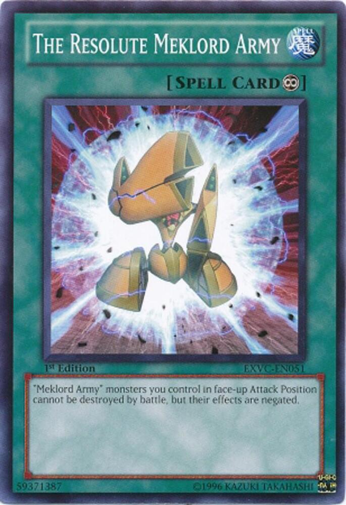 The Resolute Meklord Army EXVC-EN051 card from Extreme Victory