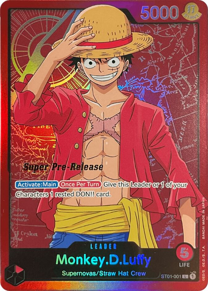 Monkey.D.Luffy ST01-001 card from Super Pre-Release Starter Deck 1: Straw Hat Crew