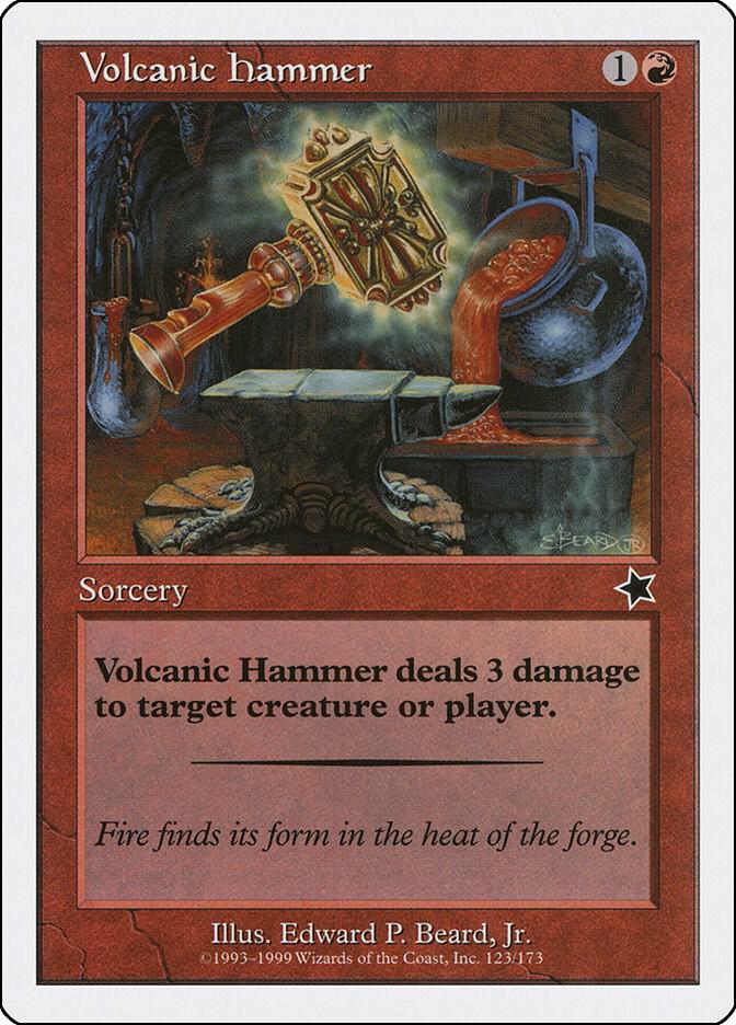 Volcanic Hammer 123 card from Starter 1999