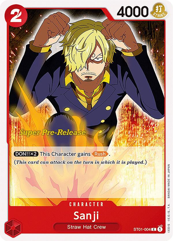 Sanji ST01-004 card from Super Pre-Release Starter Deck 1: Straw Hat Crew