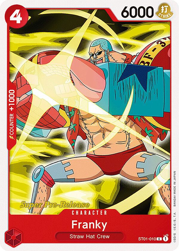 Franky ST01-010 card from Super Pre-Release Starter Deck 1: Straw Hat Crew