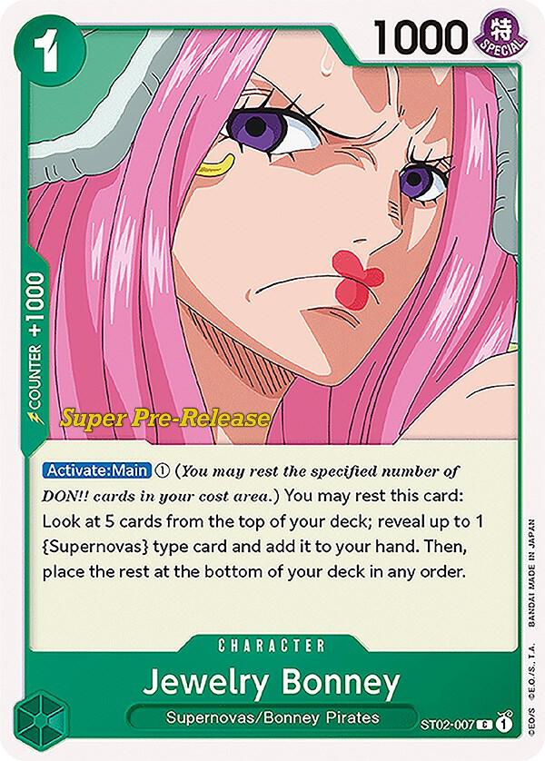 Jewelry Bonney ST02-007 card from Super Pre-Release Starter Deck 2: Worst Generation
