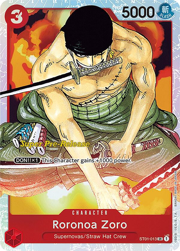 Roronoa Zoro ST01-013 card from Super Pre-Release Starter Deck 1: Straw Hat Crew