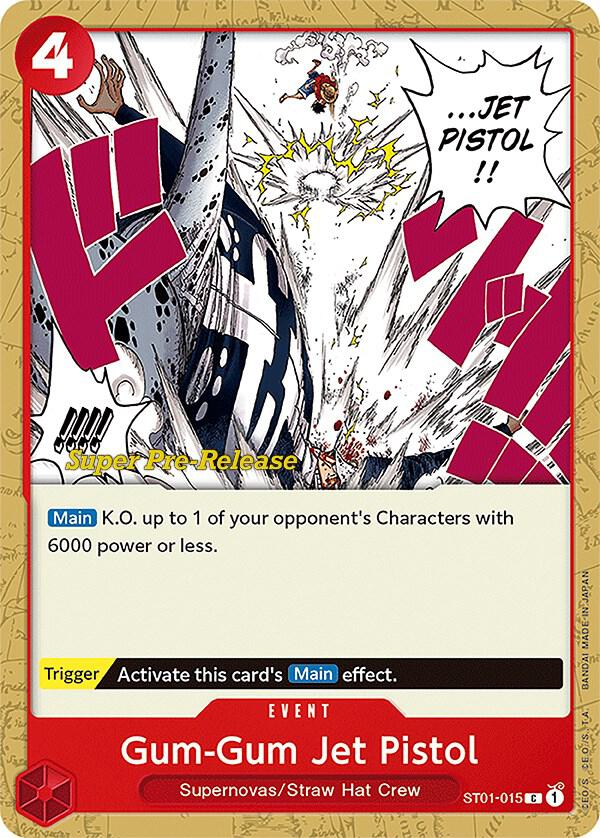 Gum-Gum Jet Pistol ST01-015 card from Super Pre-Release Starter Deck 1: Straw Hat Crew