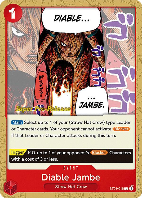 Diable Jambe ST01-016 card from Super Pre-Release Starter Deck 1: Straw Hat Crew